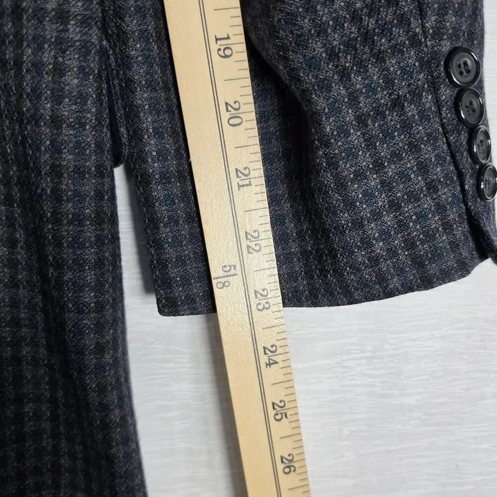 Oscar de la Renta Suit Blazer Mens 46L Blue Check Wool Jacket